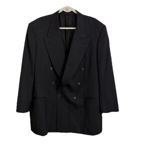 CANALI Milano Double Breasted Suit Jacket 58R Cerruti 1881 Pure Wool Pinstripe